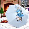 Automatic Umbrella with Dynamo Kyiv Blue Team Collage Print, Ukrainian Soccer Umbrella for Fans, Compact Windproof Rain Umbrella