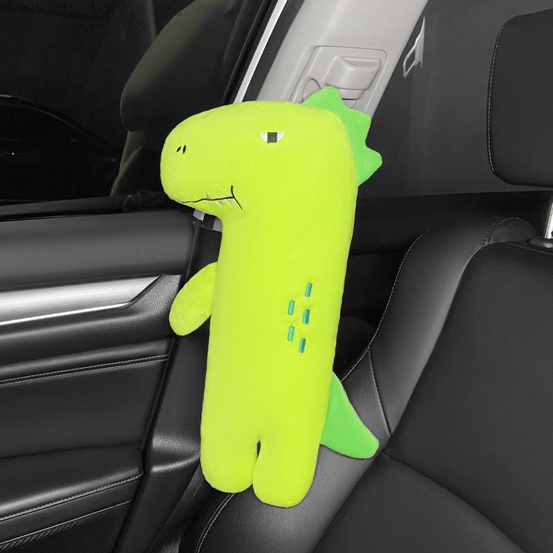 Dinosaur Unicorn Plush Seat Belt Shoulder Cover - Cute Cartoon Decoration for Cars