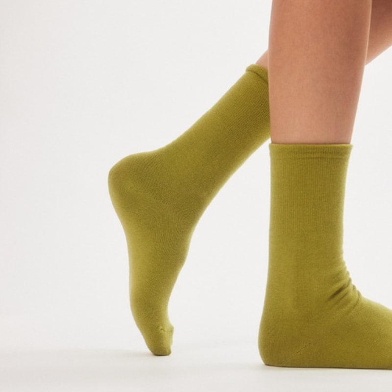 BOCION Matcha Solid Color Long Socks
