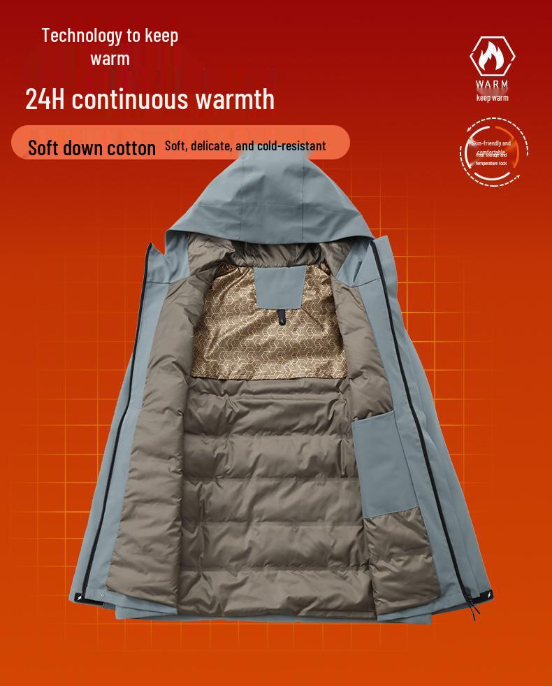 760g Black Gold Graphene Windproof Down Jacket with Custom Embroidery