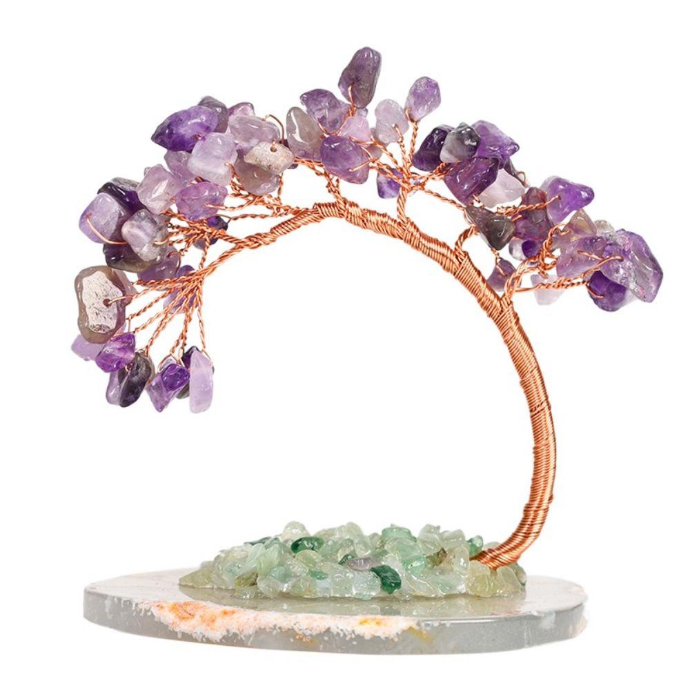 Natural Natural Crystal Tree Handicrafts Crystal Wishing Tree Ornaments Mini Tree Model  Office