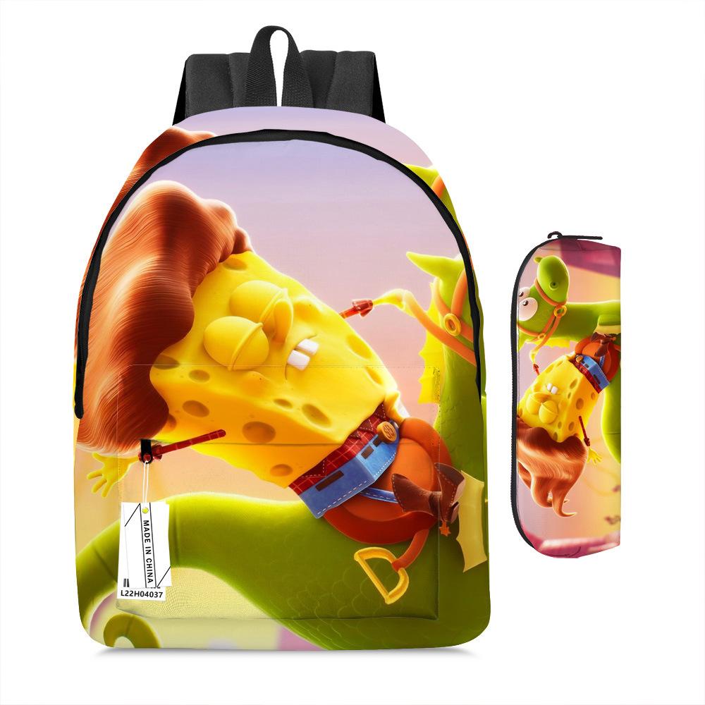 Spongebob Squarepants Children'S School Bag Male And Female Students Backpack Kindergarten Cute Cartoon Backpack Pencil Bag