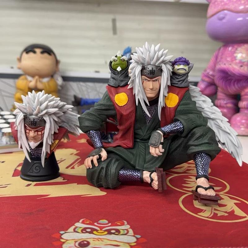 Hokage Gk Sitting Posture, Toad Fairy, Double-Headed Sculpture, Desktop Model Ornament Periphery, Boxed Figure