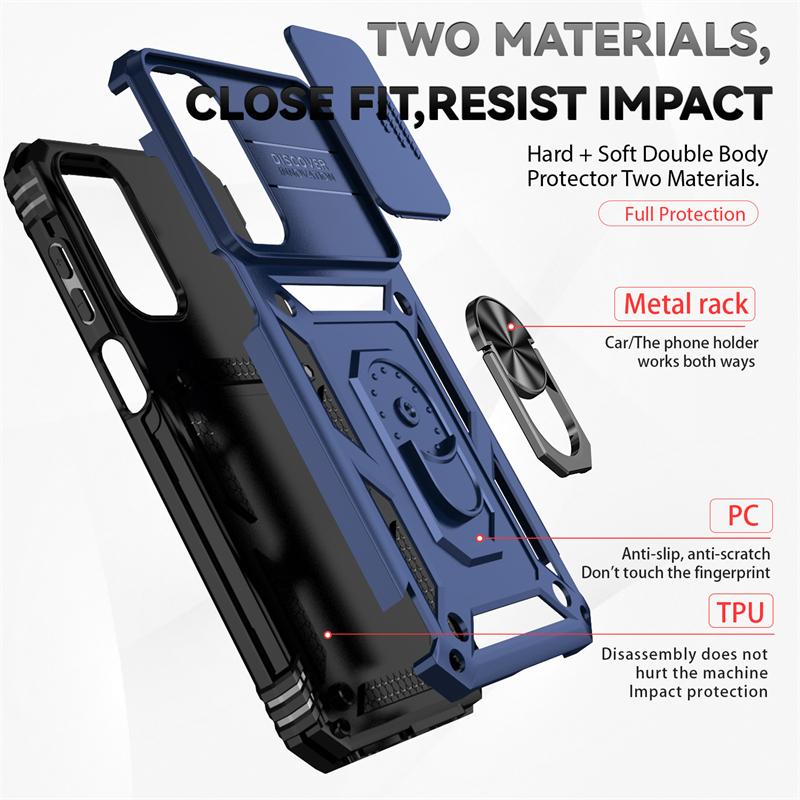 Pouzdro pro Samsung Galaxy A15 a15 slide s fotoaparátem, nárazuvzdorné, brnění, kryt pro Samsung A15 A 15 15A s magnetickým kroužkem a stojánkem, zadní kryt