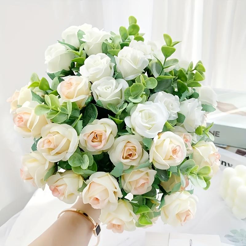 10 Heads Artificial Roses - Home&Wedding Valentine's Day Decoration Eucalyptus Rose Bundle Valentine's and Family Gifts