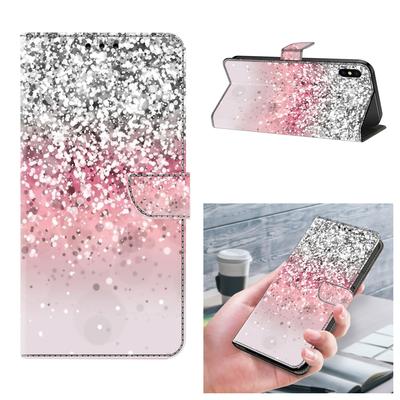 Farbiges Kiesmuster, bemalte Handyhülle für iPhone, Samsung, Xiaomi, Redmi, Motorola, Nokia, Sony, LG, Ledertasche