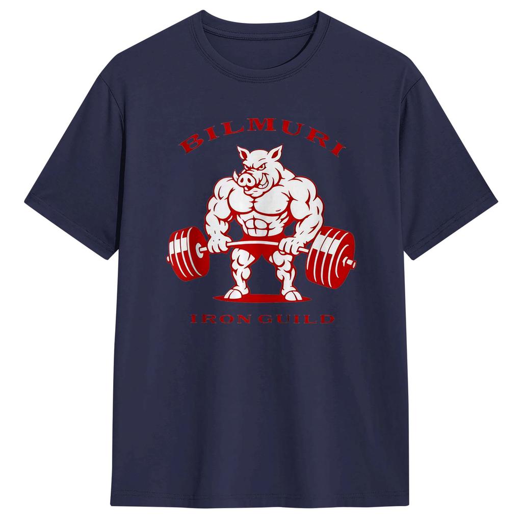 Pig bilmurI Iron Guild Gym T Shirt Summer Cotton TShirts For Unisexs Design Tee Shirt Short Sleeve Awesome Tees