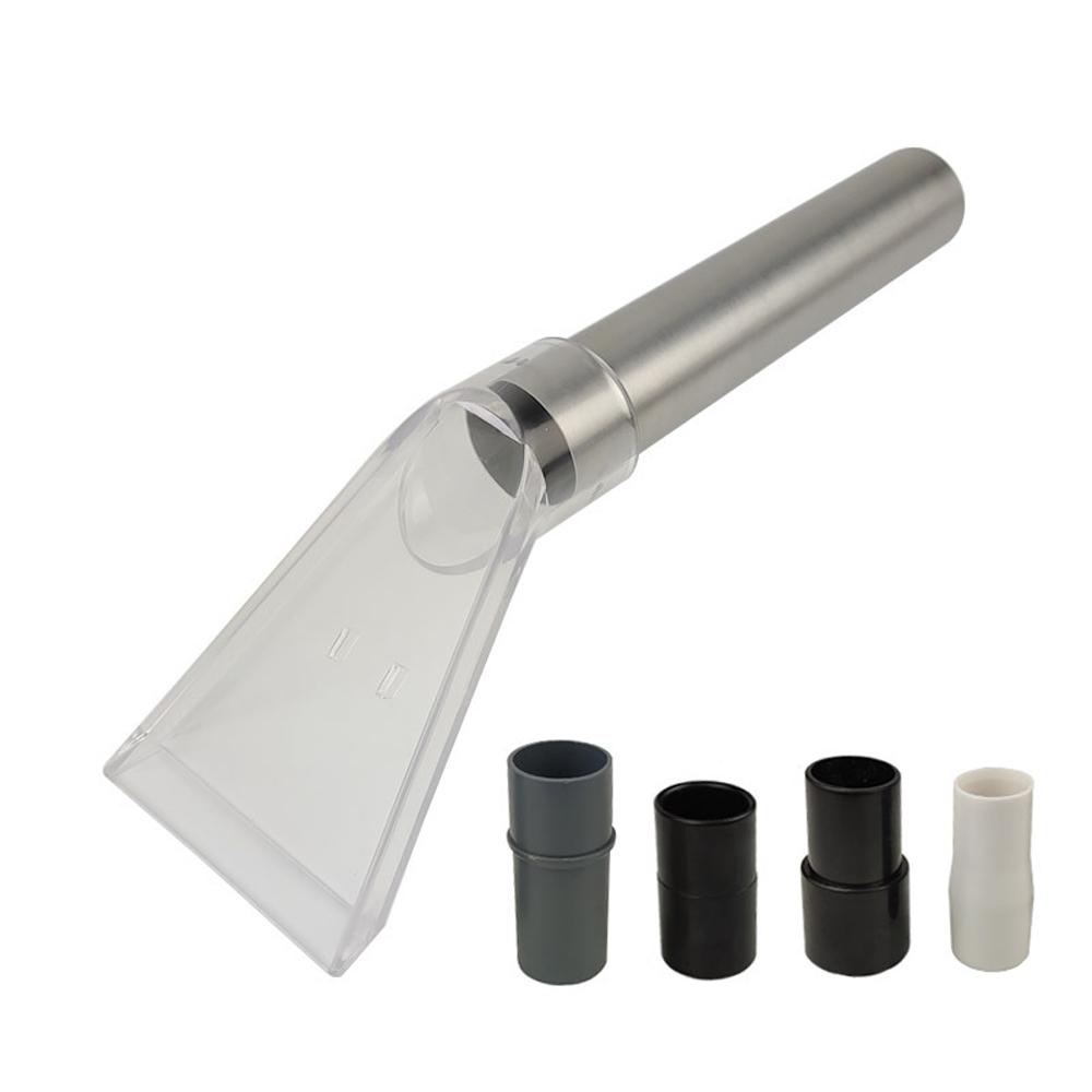 Sofa Carpet Vacuum Cleaner Suction Connector Tool, Silver+Transparent, Set A/B/C, Stainless Steel Tube 210mm 38mm OD, Suction