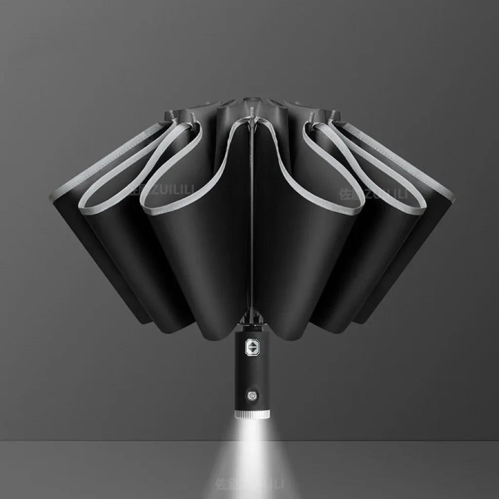 VZND8 New For BMW Car Led Light Automatic Folding Windproof Sunshade Umbrella For BMW M Power M3 X1 X3 X5 E36 E39 E46 E60 E90 F10 F20