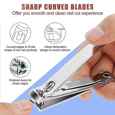 1pc/2pcs Nail Clipper Premium Sharp Sturdy Stainless Steel Fingernail and Toenail Clipper Cutters Perfect Nail Clippers
