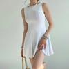2025 Autumn Women's Solid Color Sleeveless Round Neck Backless Hip-Hugging Dress
