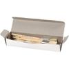 Assortiment d'excellents pinceaux plats pour vernis à poils de porc et manche court en bois. Set de 5 tailles, 2 pièces de chaque.