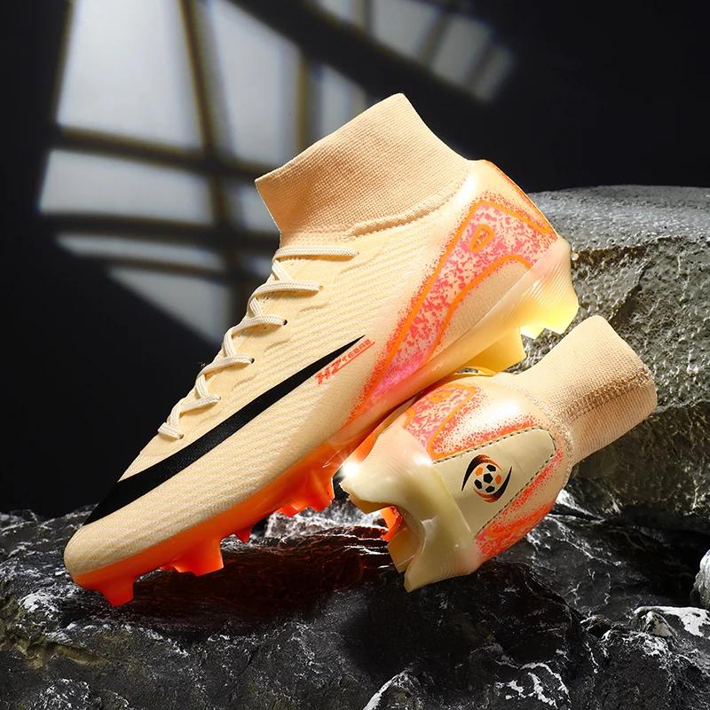 Latest Male Women Pro Soccer Kicks Practice Studs Sport Sneakers Trainer Light Anti-Skid Grass Game Football Footwear