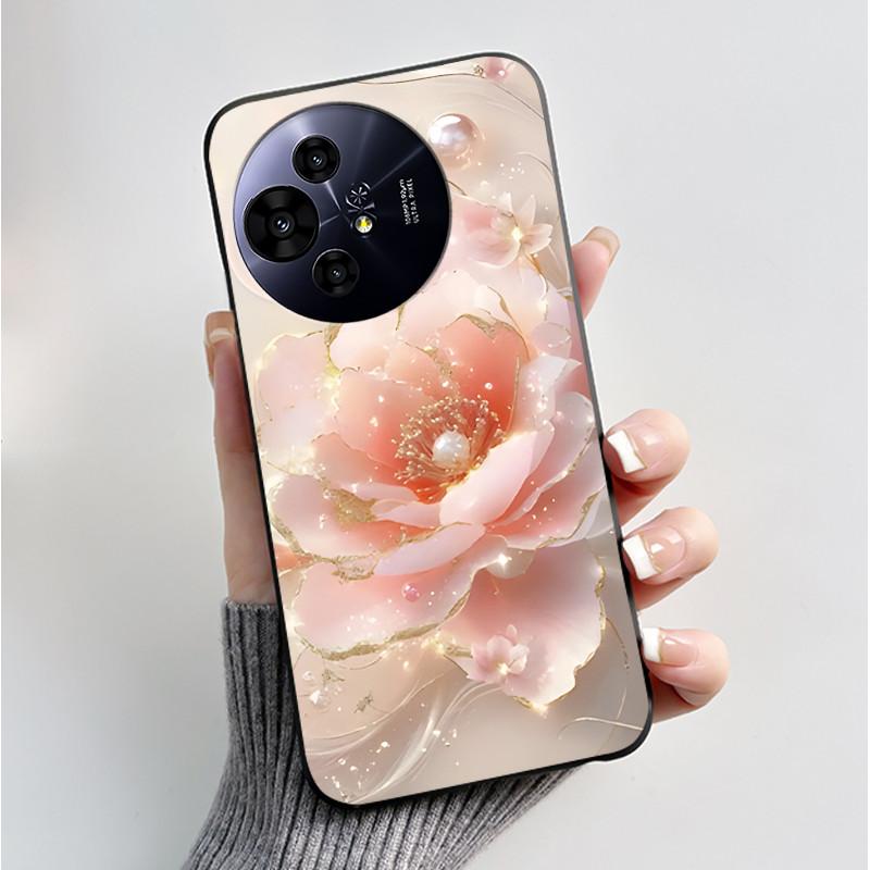 Case For TCL 50 Pro NxtPaper 5G Phone Case Luxury Fashion Butterfly Flower Black Soft TPU Silicone Shockproof Cover Casing Shell