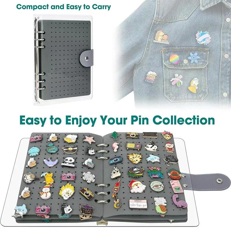 Album per Conservare Spille Metalliche da Collezione, Espositore in Feltro per Spille, Organizzatore per Spille, Badge, Ciondoli con Pagine Protettive