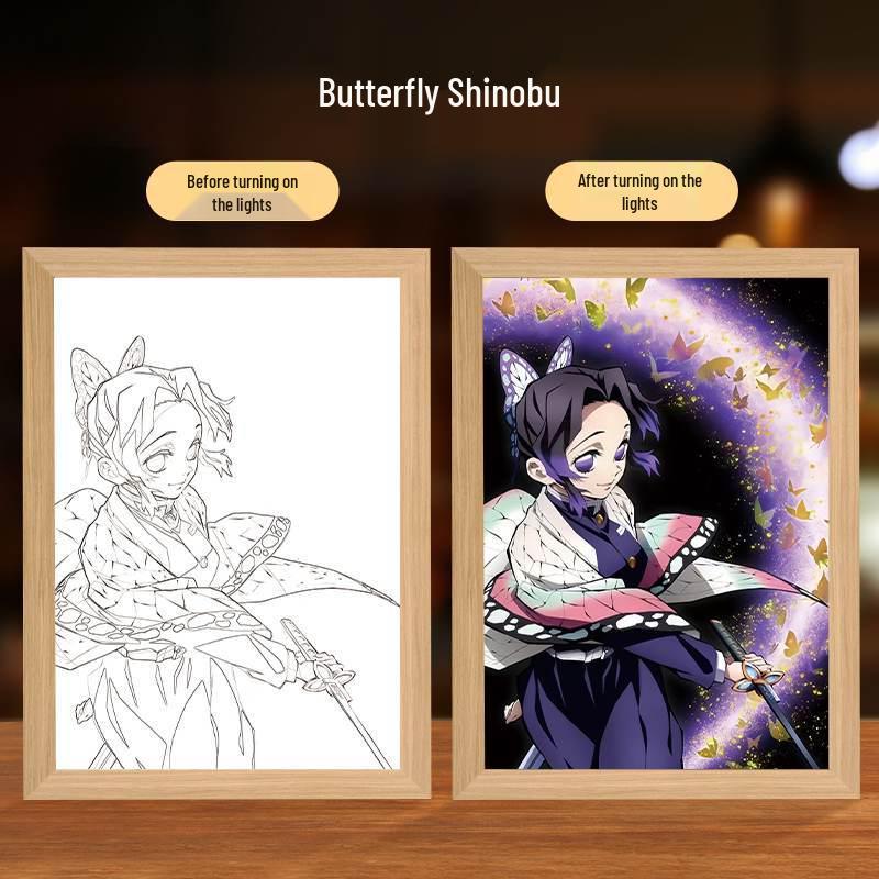 Demon Slayer Anime Series Light Painting Night Light - Creative Ornaments