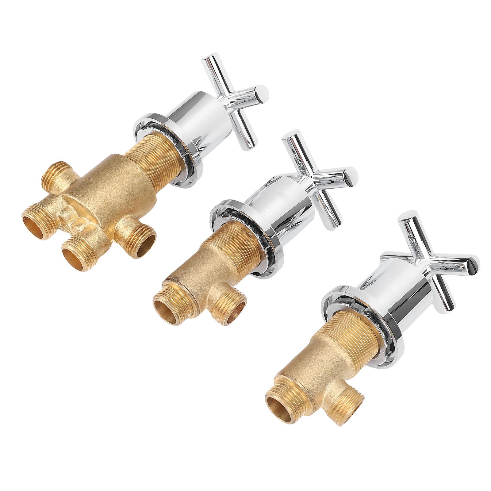 

Bathroom Water Control Valve G1Celsius2 Male Thread Brass Stainless Steel Cold Hot Water Control Valve for Bathtub