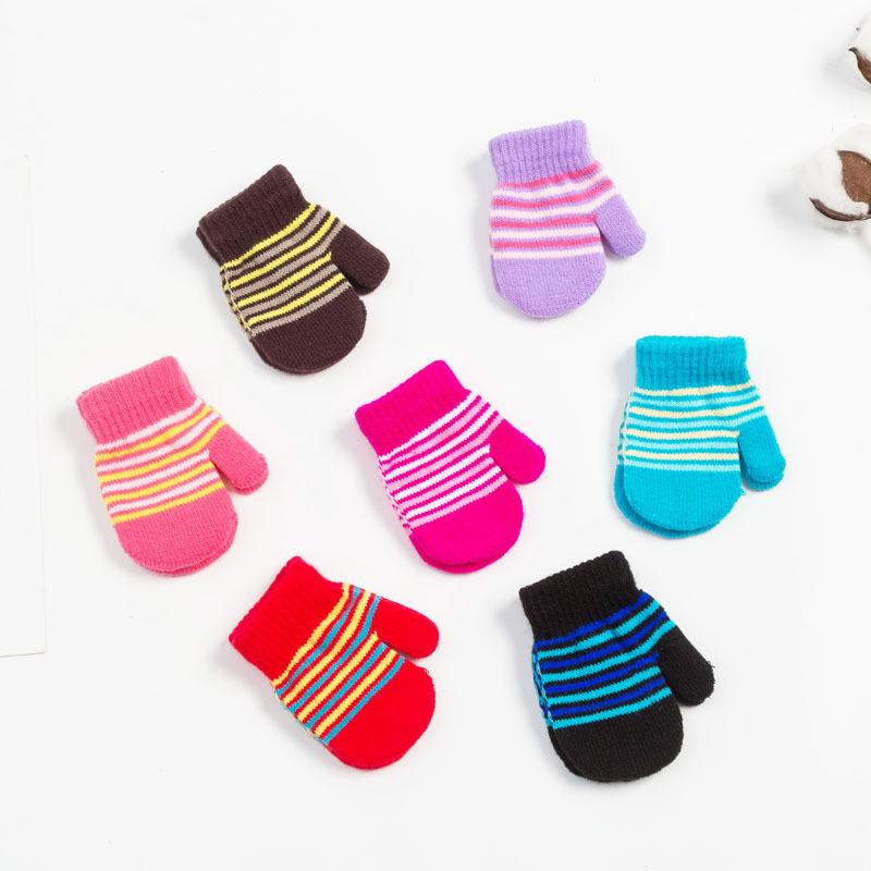 Kids Winter Warm Thicken Gloves Girls Boys Children Cute Mittens Imitation Full Finger Gloves For 1-5Y