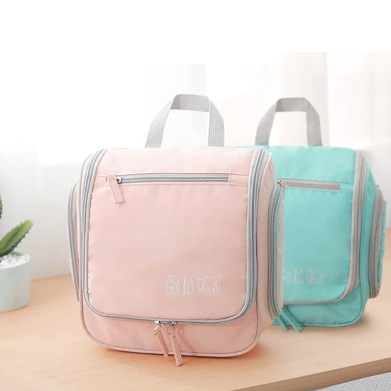 Yousheng Travel Toiletry Bag Cosmetic Organizer with Hanging Hook 2 Side Pockets Waterproof Portable Makeup Bag for Business Trips Overnight Stays