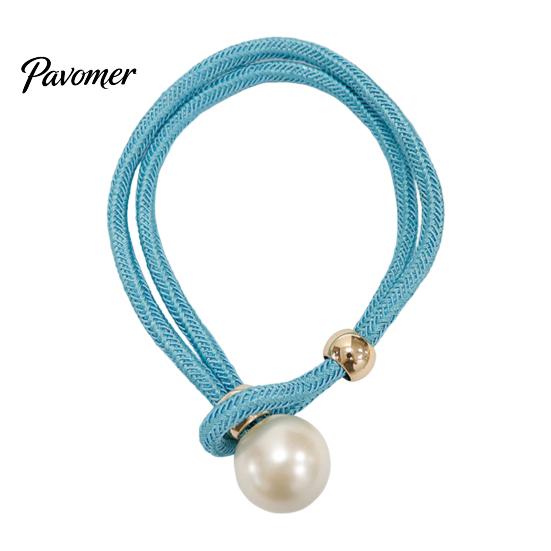 Faux Pearl Curtain Tieback 1Pc Tieback, Woven Rope Adjustable Holder, Stylish No Drill Tiebacks Bead End Draperies Holder for Living Room Bedroom