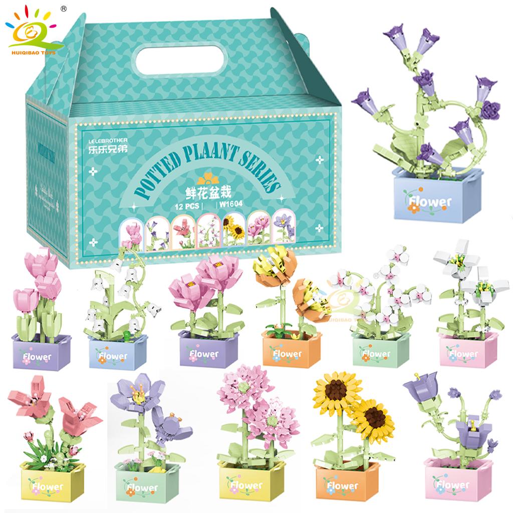 MOC Blume Sukkulente Topfpflanze Modellbaustein DIY Ewiger Strauß Zuhause Schreibtisch Pflanzen Dekoration Ziegel Mädchen Geschenk Kinderspielzeug