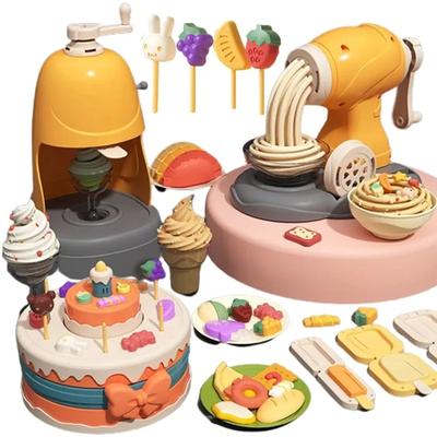 3D Plastilin Form Modelliermasse Nudelmaschine DIY Plastik Knete Werkzeug Sets Spielzeug Eiscreme Farbe Knete für Kinder Geburtstagsgeschenk