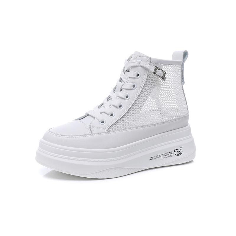Casual shoes for women spring 2025 new high top mesh breathable sports casual board shoes Instagram trendy summer