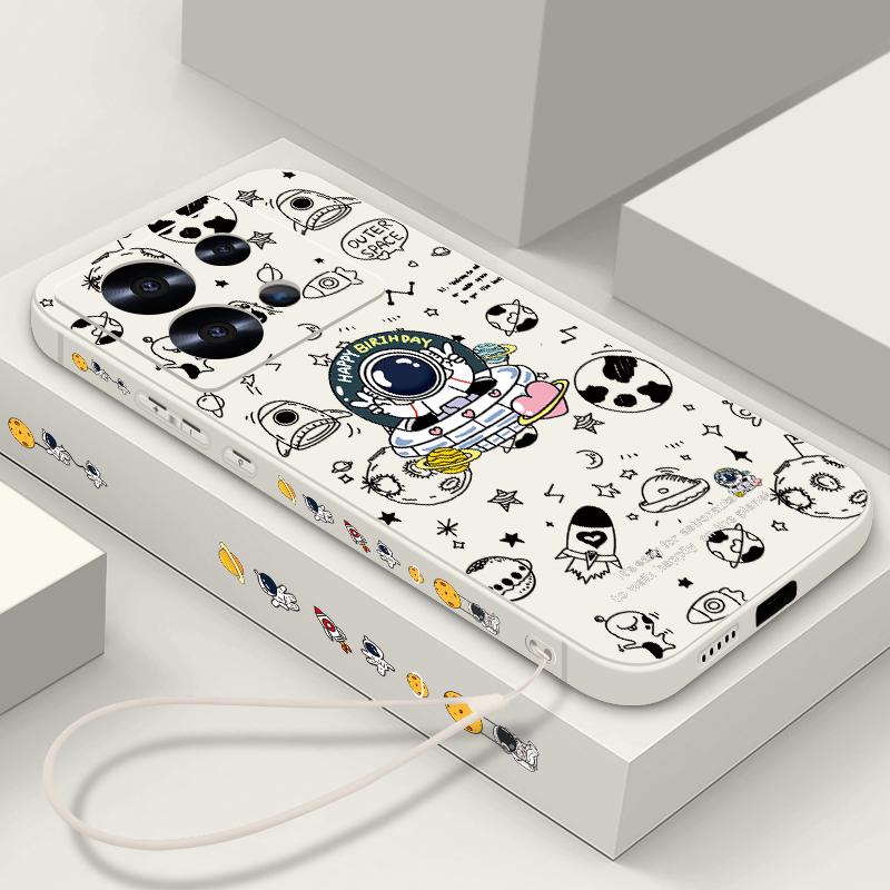 

Чехол с рисунком астронавта из мультфильма для Xiaomi 13T Poco X6 F6 X5 Redmi Note 13 12 11 Pro 10, противоударный, мягкий, тонкий, матовый, из ТПУ, чехол для телефона с ремешком Redmi Note 13 4G чёрный