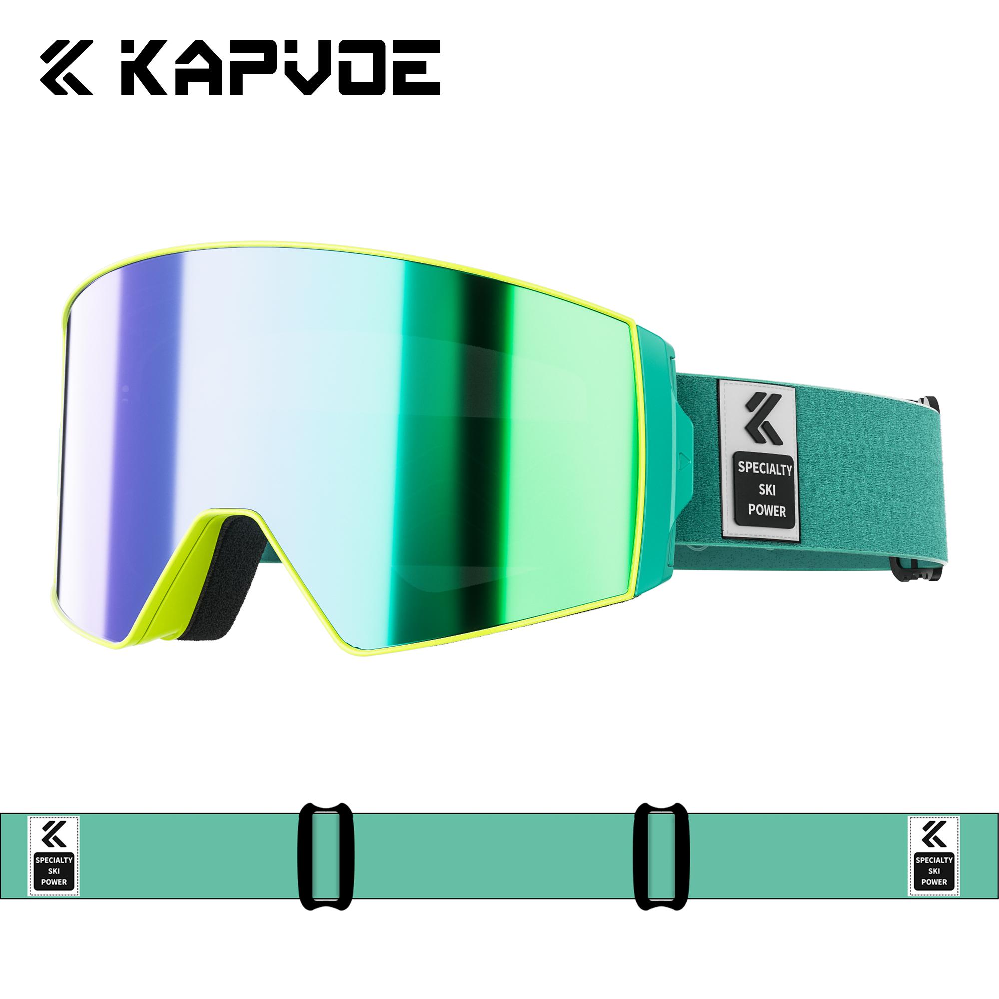 

Kapvoe Snow Goggles Ski Sunglasses Snowboarding Mask Men Women Anti-Fog Lens Kit UV400 Protection Snowmobile Glasses Motorcycle