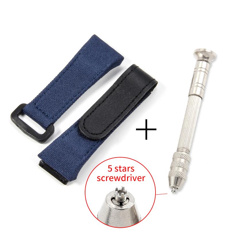 For Richard Mille Nylon Canvas 25mm 4 Stars Screwdriver Anti-Allergy Watchbands RM50 53 Series Replace Convenient Watch Strap