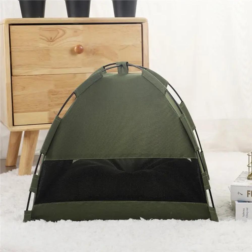 Summer Breathable Pet Cooling Mat Dog Bed Outdoor Portable Tent Foldable Indoor Crate Pad Washable Solid Color Simple Design