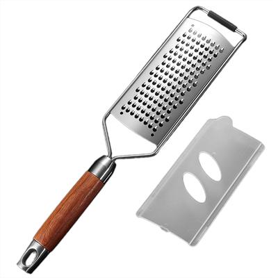 Lemon Zester With Fine Blades Lightweight Cheese/Vegetable Grater Solid Wood Handle Design - Rust-Resistant Durable