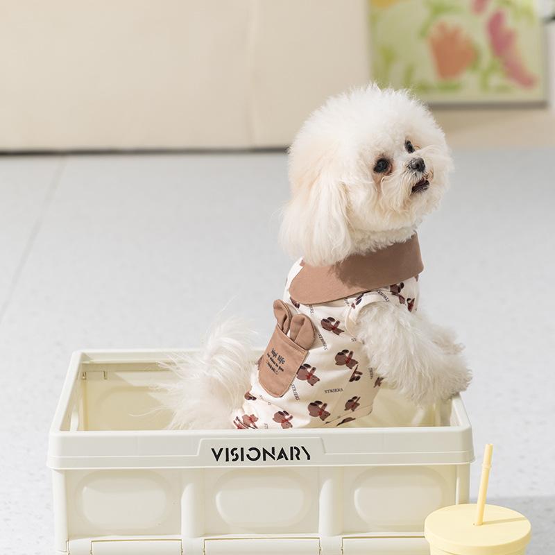 New Spring and Summer Puppy Clothes Full of Bear Vests, Summer Thin Home Clothes Teddy Pet Clothes