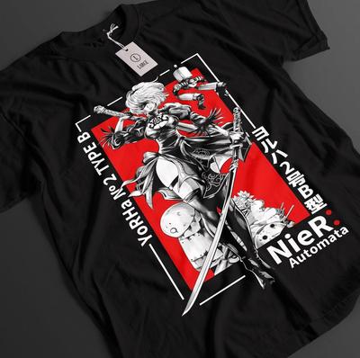 Nier Automata Shirt YoRHa 2B Tshirt 9S T-Shirt A2 Top Eve Nines Adam Anime Tee
