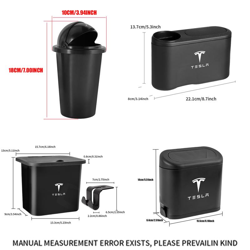 Car Trash Can Side Door Seat Back Hanging Trash Storage Bin For Tesla Model 3 Cybertruck Coil Model S X Model Y Roadster SpaceX