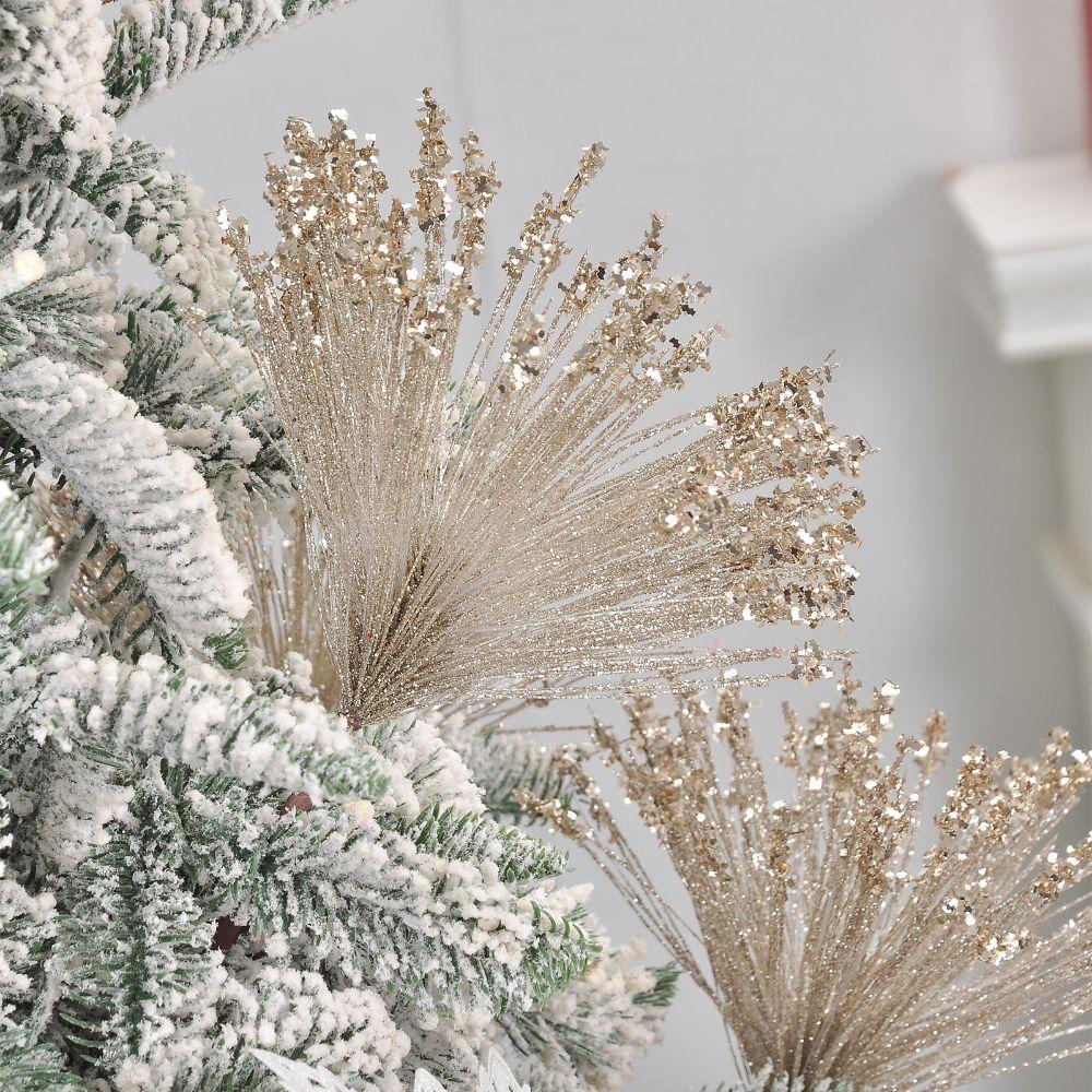 Glitter Finish Christmas Branch Plastic Material Christmas Branch Decoration Holiday