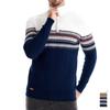 Mens 1/4 Zip Up Long-Sleeve Sweaters Slim Fit Lightweight Sweatshirts Mock Neck Pullover Casual Polo Sweaters Fall Winter Warm Striped Sweater for Men