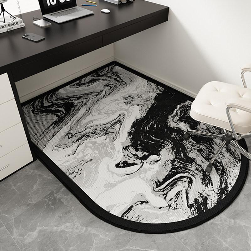

VIKAMA Light Luxury Black Carpet, Bedroom Study Room Computer Desk and Chair Mat, Non-slip Floor Protection Mat, Home Decoration 60x90cm 24x36inch