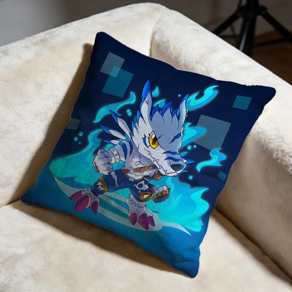 Popular DDigimoned Cushion Cover Soft Decorative Pillow Case Suitable for Bedroom Sofa Car Travel Use