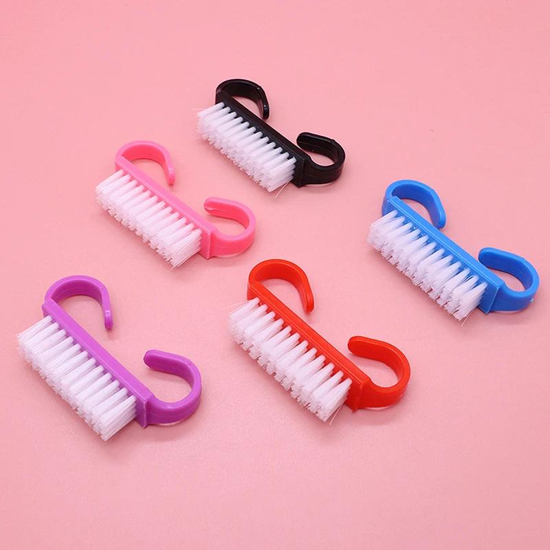 10 Stück Top Reinigungs-Nagelbürste Nagelkunst Kunststoff Weich Staubentferner Fingerpflege UV-Gel Maniküre Pediküre Werkzeug Make-up-Pinsel Schrubben
