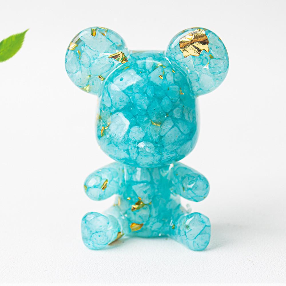 Crystal Resin Bear Car Air Vent Decor With Water Crystal And Crown For Gift Giving