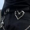 Heavy Industry Love Heart Geometric Keychain Buckle Creative Metal Pendant Punk Rock Y2K Bag Charm Waist Styling Accessory Gift