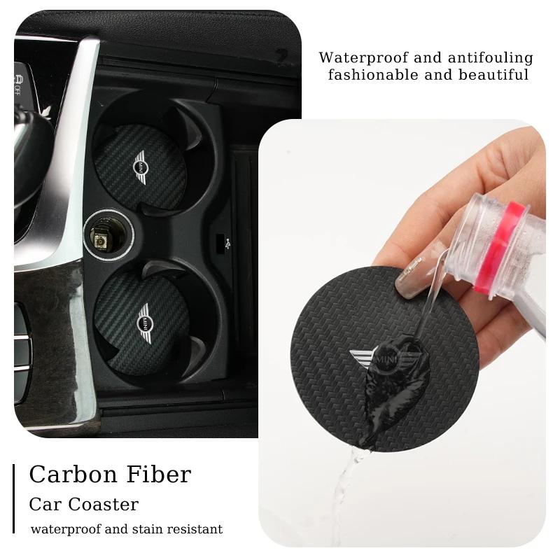 Nouveau 2 Pièces Style de Voiture Porte-gobelet Sous-verre Tapis Antidérapant Pad pour Boisson en Carbone Pour BMW X1 X2 X3 X4 X5 X6 X7 G20 G30 6GT E46 E90 E60