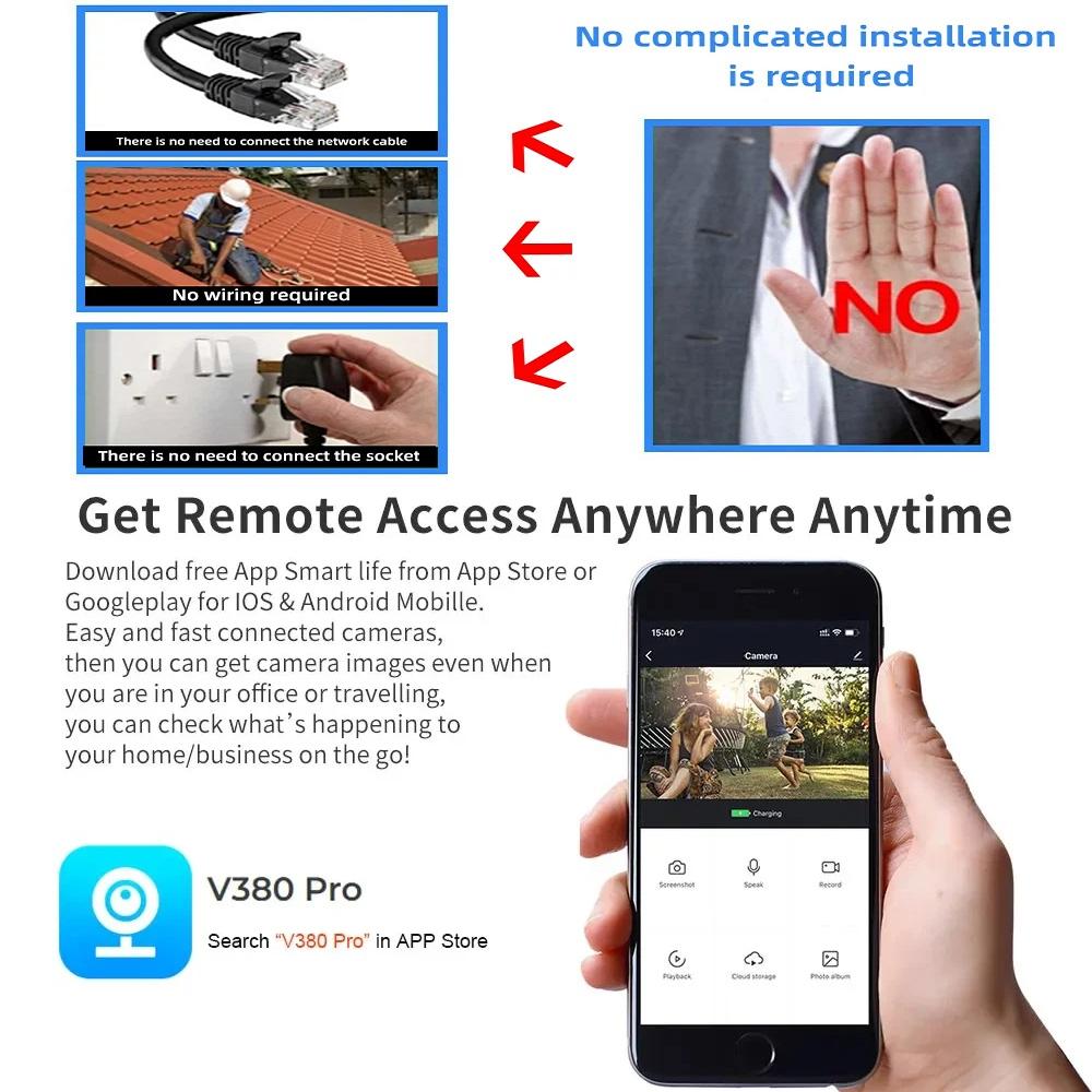 Three-lens Surveillance Camera Outdoor HD Night Vision Full Color Solar Camera