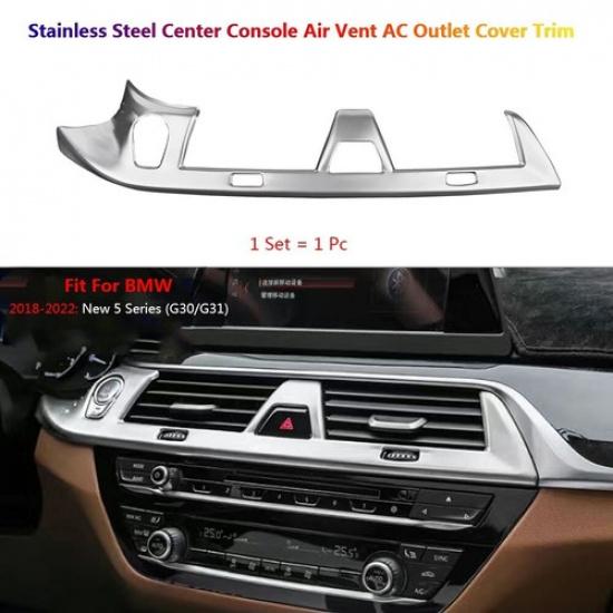 Stainless For BMW 5 Series G30 Car Center Console AC Air Vent Outlet Cover Trim