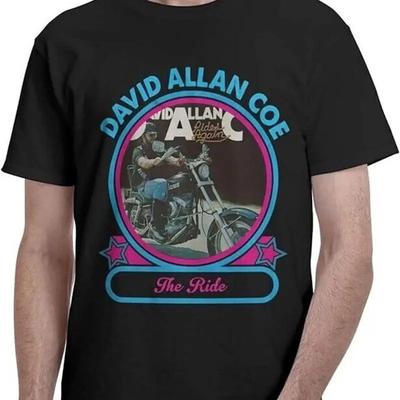 Vintage David Allan Coe For Fan Black Cotton 100 All Size T Shirt Tt241