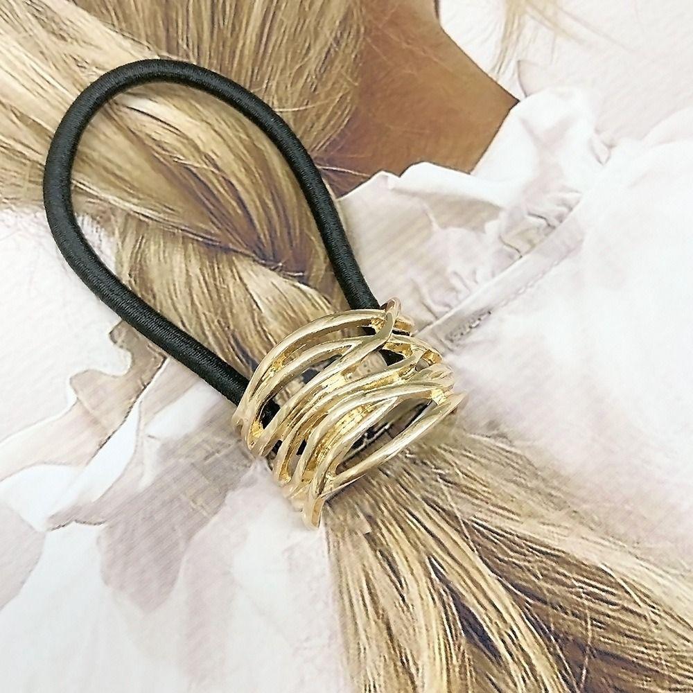Elastic Metal Hair Tie Smooth Hair Loop New Hair Rope  Women
