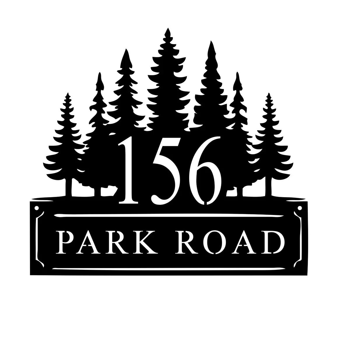 Custom Metal Address Sign, Personalized House Number Plaque, Outdoor Wall Art Decor, Rustic Home Gift