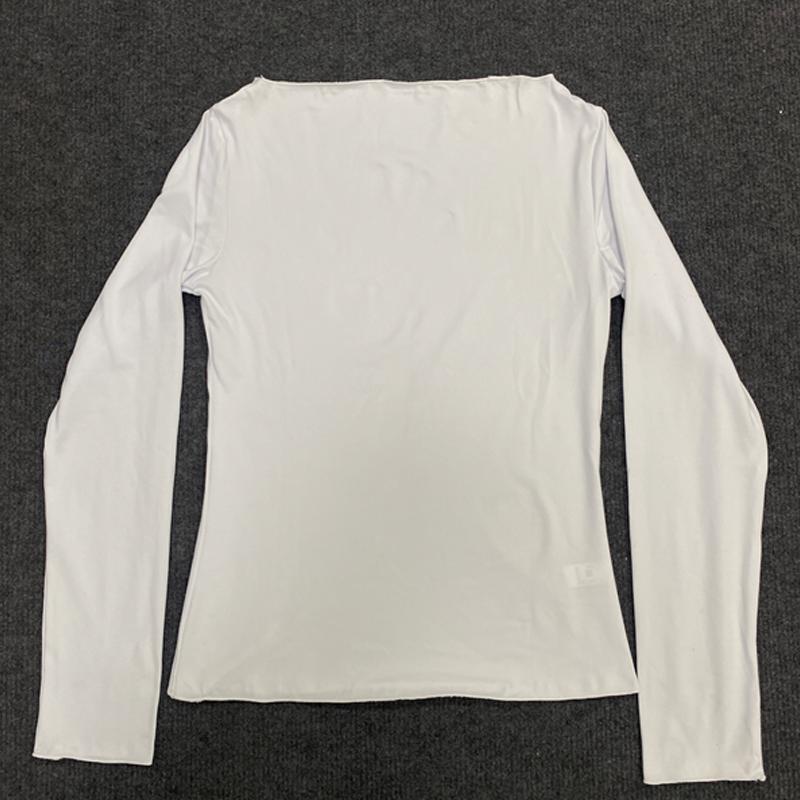 European and American Spring and Autumn Fashion Sexy Solid Color Basic Top