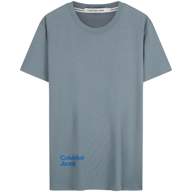 Calvin Klein Fashion Casual Colorful Printed Cotton Crew Neck Short Sleeve T-Shirt Men Tops Cloud-Gray J323314-1